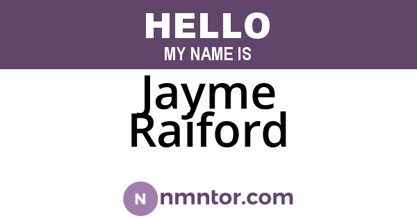 Jayme Raiford