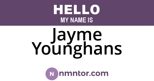 Jayme Younghans