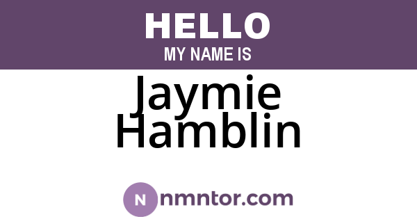 Jaymie Hamblin