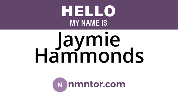 Jaymie Hammonds