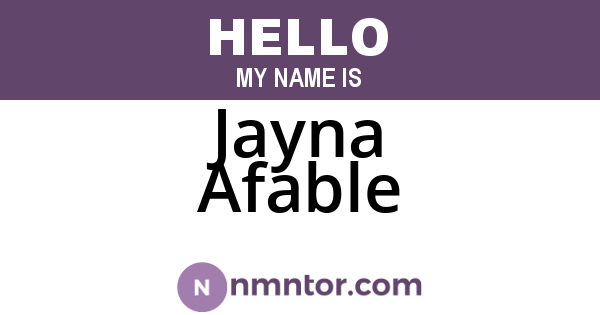 Jayna Afable