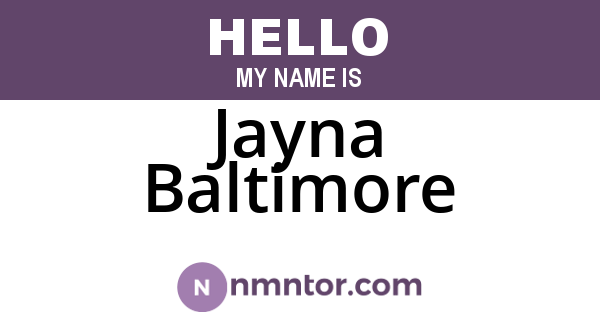 Jayna Baltimore