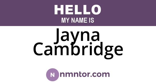 Jayna Cambridge