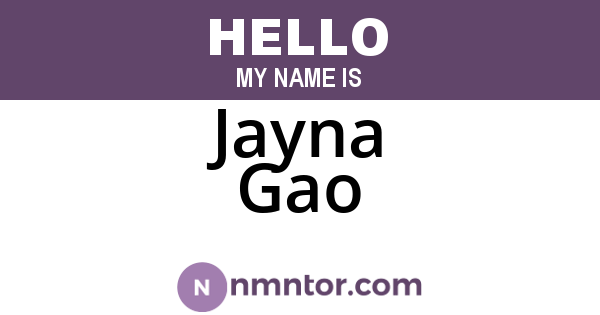 Jayna Gao
