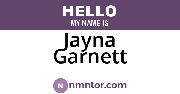 Jayna Garnett
