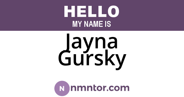 Jayna Gursky