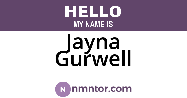 Jayna Gurwell