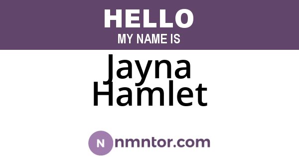 Jayna Hamlet