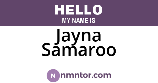 Jayna Samaroo