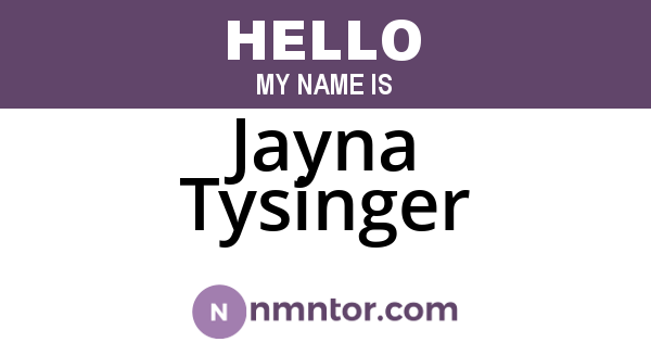 Jayna Tysinger