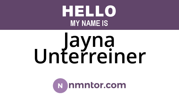 Jayna Unterreiner