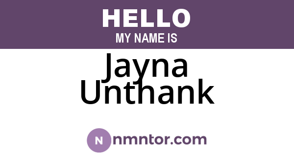 Jayna Unthank