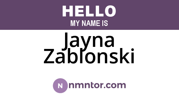 Jayna Zablonski