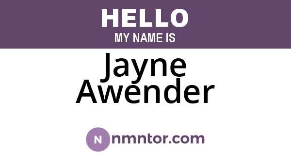 Jayne Awender