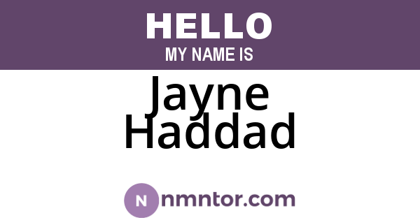 Jayne Haddad