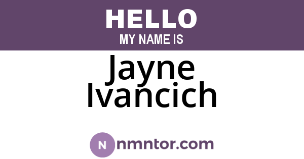 Jayne Ivancich