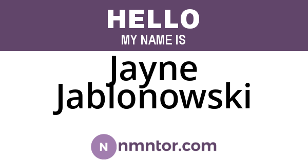 Jayne Jablonowski