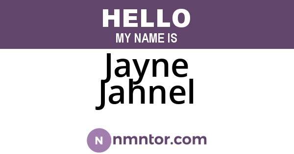 Jayne Jahnel