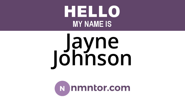 Jayne Johnson
