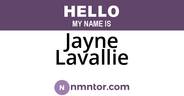 Jayne Lavallie