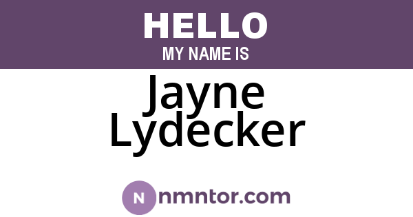 Jayne Lydecker