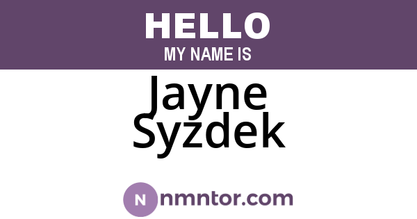 Jayne Syzdek
