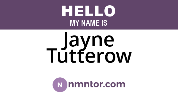 Jayne Tutterow