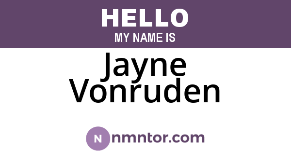 Jayne Vonruden