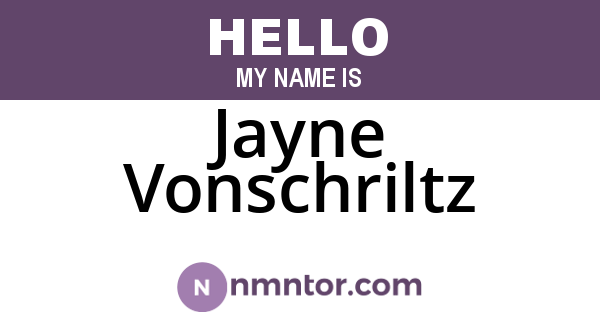 Jayne Vonschriltz