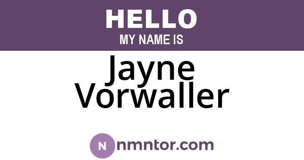 Jayne Vorwaller
