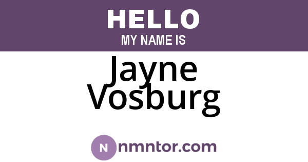 Jayne Vosburg