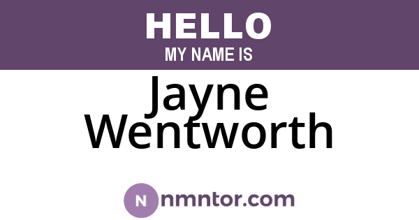 Jayne Wentworth