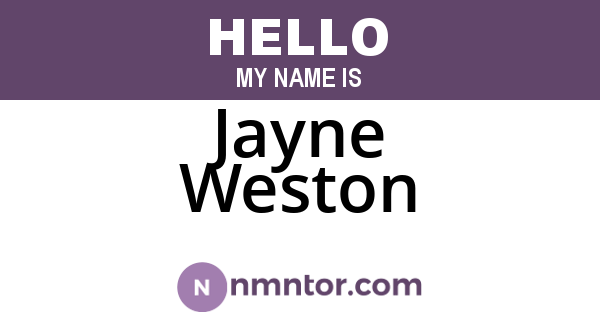 Jayne Weston