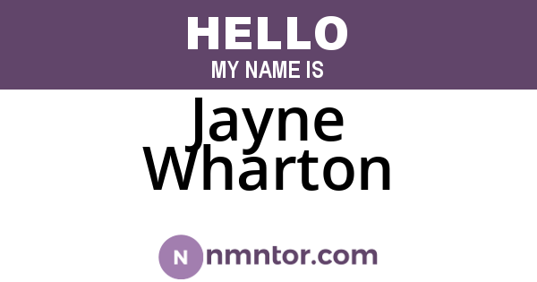 Jayne Wharton