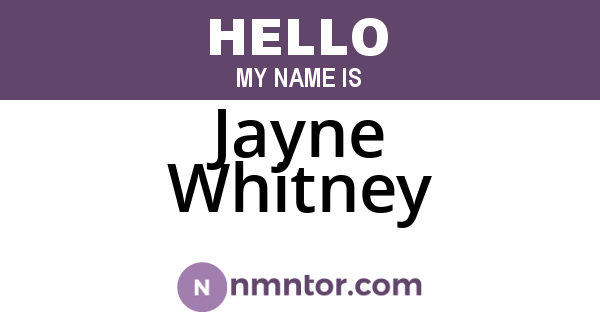 Jayne Whitney