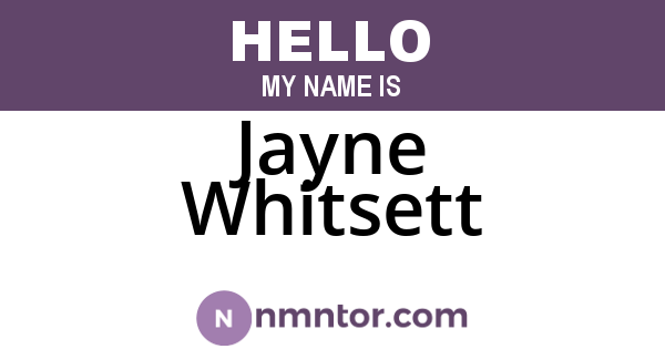 Jayne Whitsett