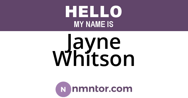 Jayne Whitson