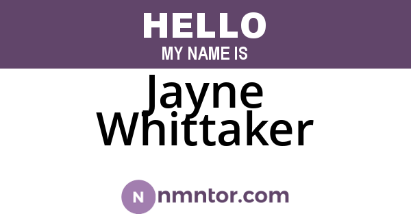 Jayne Whittaker