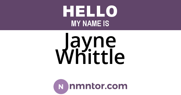 Jayne Whittle