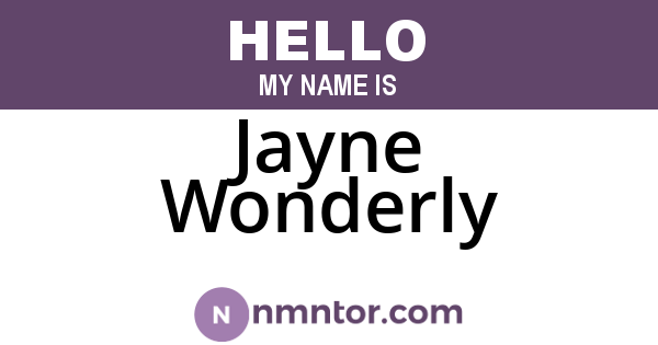 Jayne Wonderly