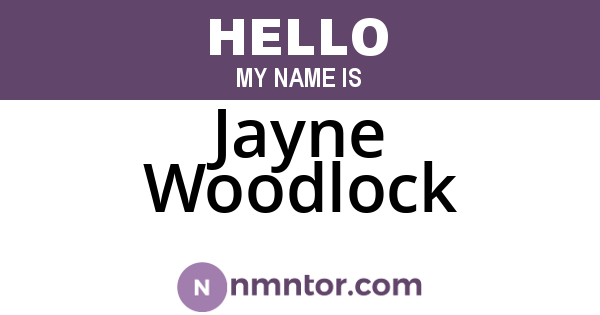 Jayne Woodlock