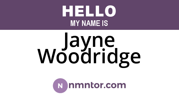 Jayne Woodridge