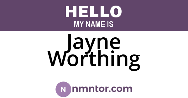 Jayne Worthing