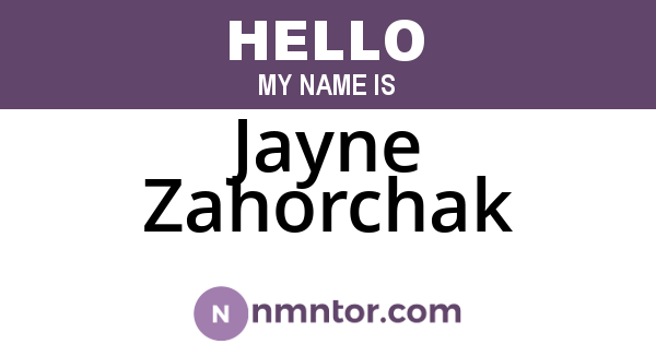 Jayne Zahorchak