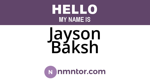 Jayson Baksh