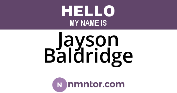 Jayson Baldridge