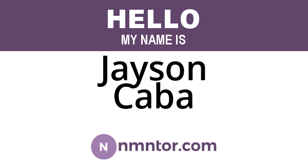 Jayson Caba