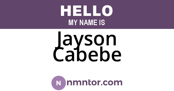 Jayson Cabebe