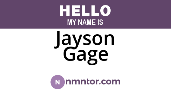 Jayson Gage