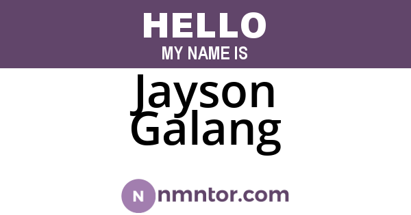 Jayson Galang